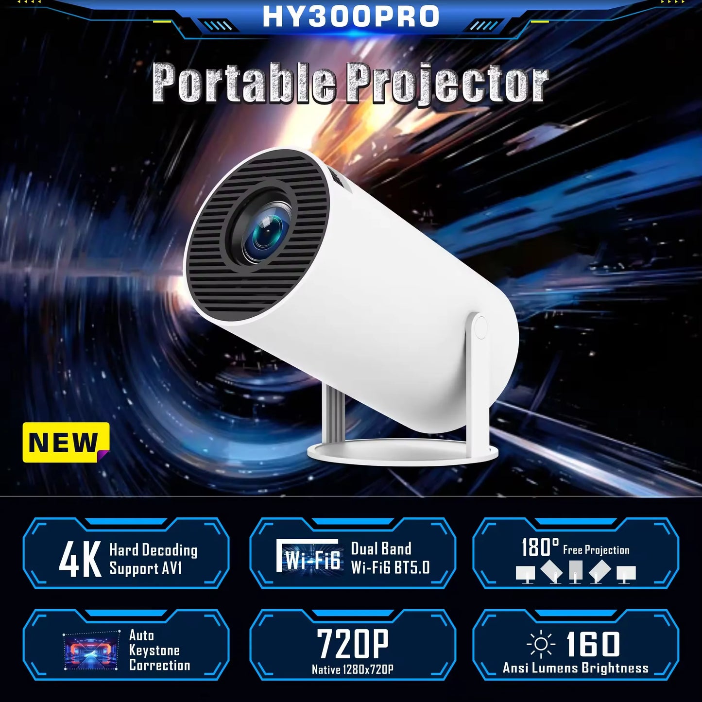 2025 HY300 Mini Projector