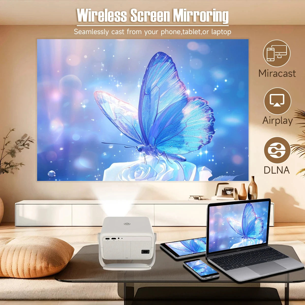 1080P Mini LED Projector Full HD 4K